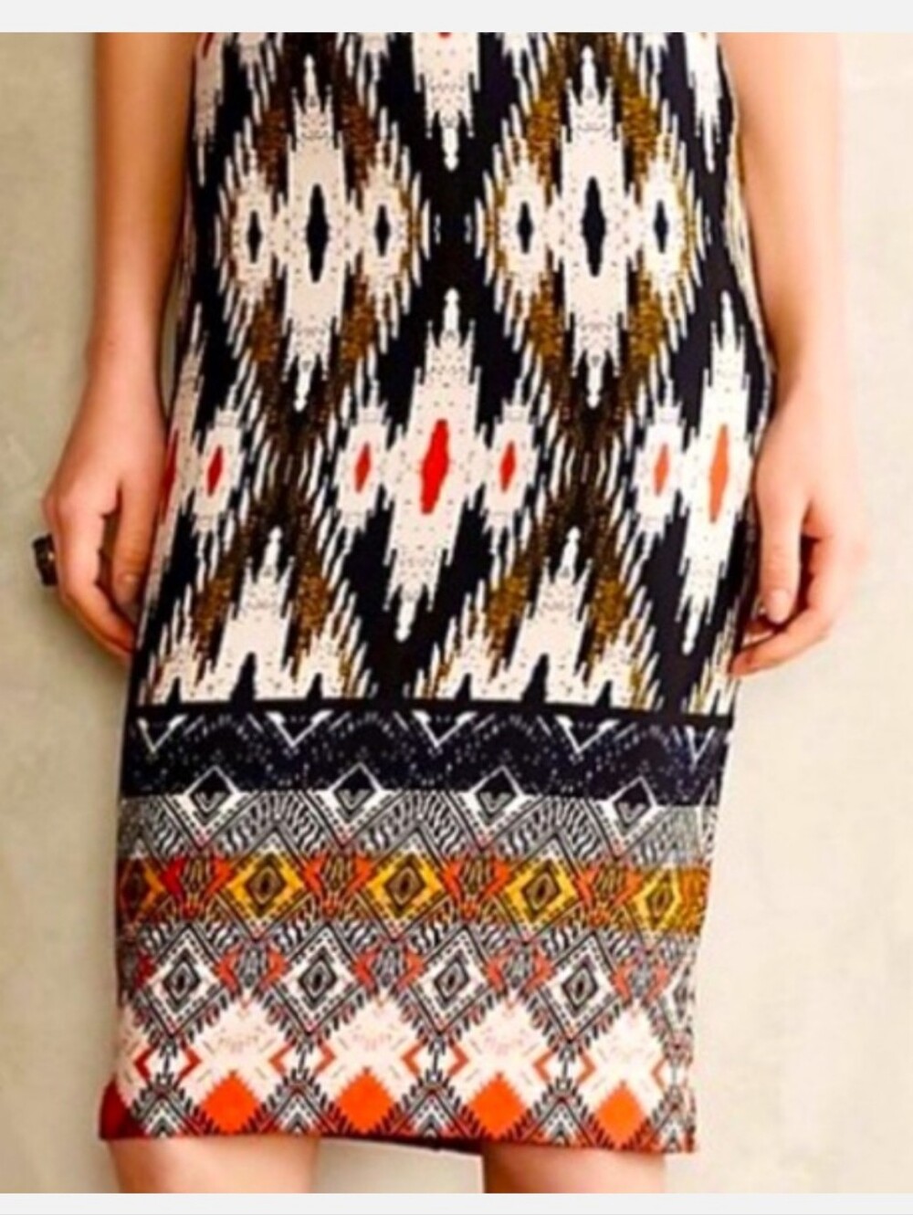 Maeve by Anthropologie Batik indie Print Pencil midi Skirt Women's size XS euc